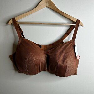 NWT Cacique‎ Bra Size 44DD Brown Lightly Lined Smooth Balconette Modern
